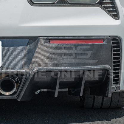 Corvette C7 Factory DRY CARBON FIBER Finned Rear Diffuser image 11