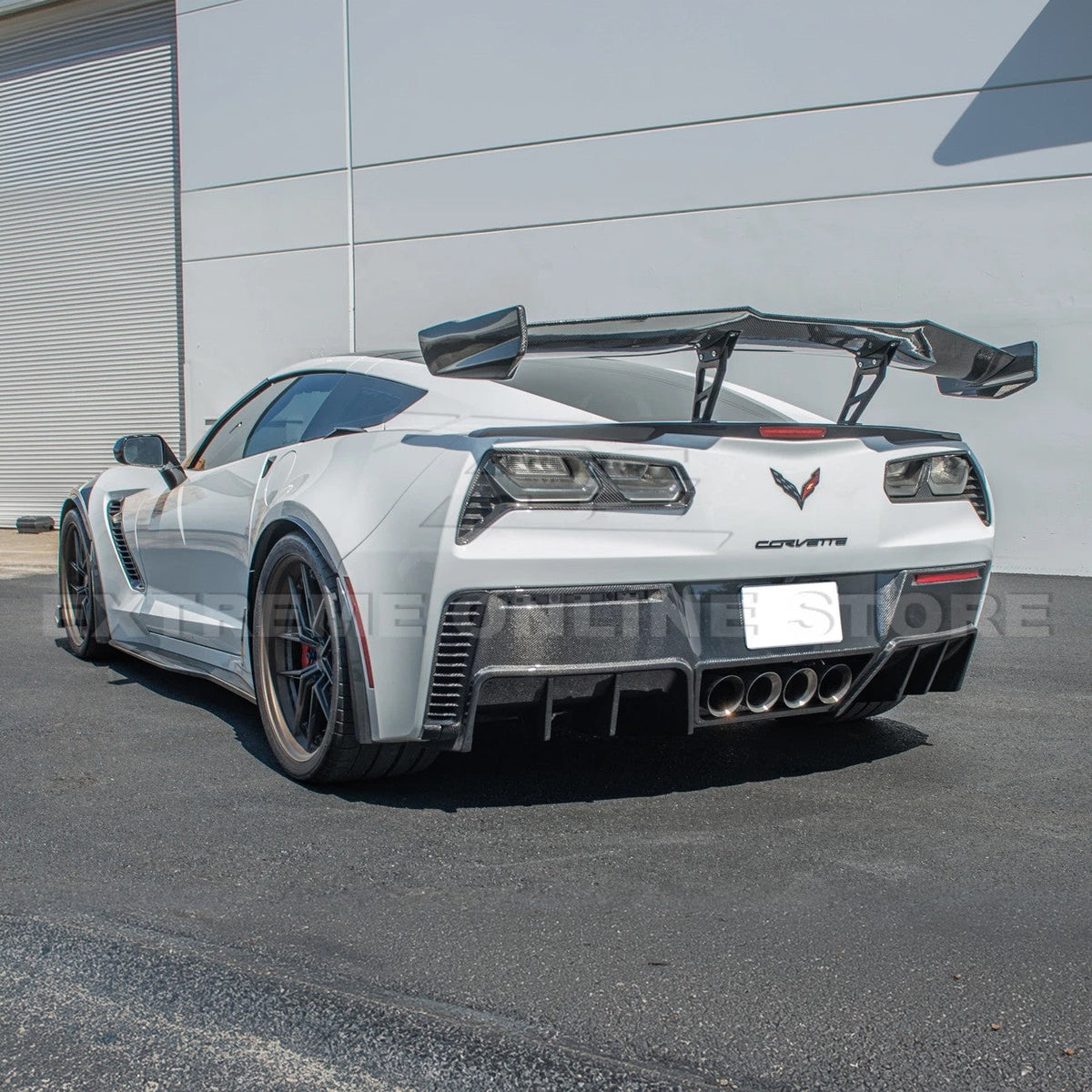Corvette C7 Factory DRY CARBON FIBER Finned Rear Diffuser image 4