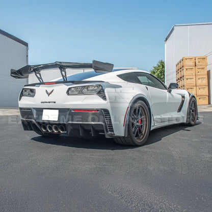 Corvette C7 Factory DRY CARBON FIBER Finned Rear Diffuser image 7