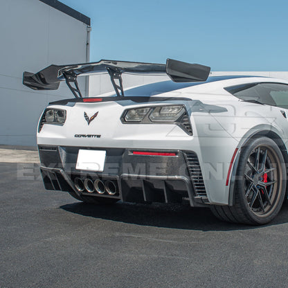Corvette C7 Factory DRY CARBON FIBER Finned Rear Diffuser image 8