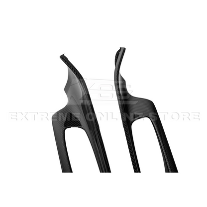 Corvette C8 DRY CARBON FIBER Window Switch Trim & Pillar Panel Cover image 16