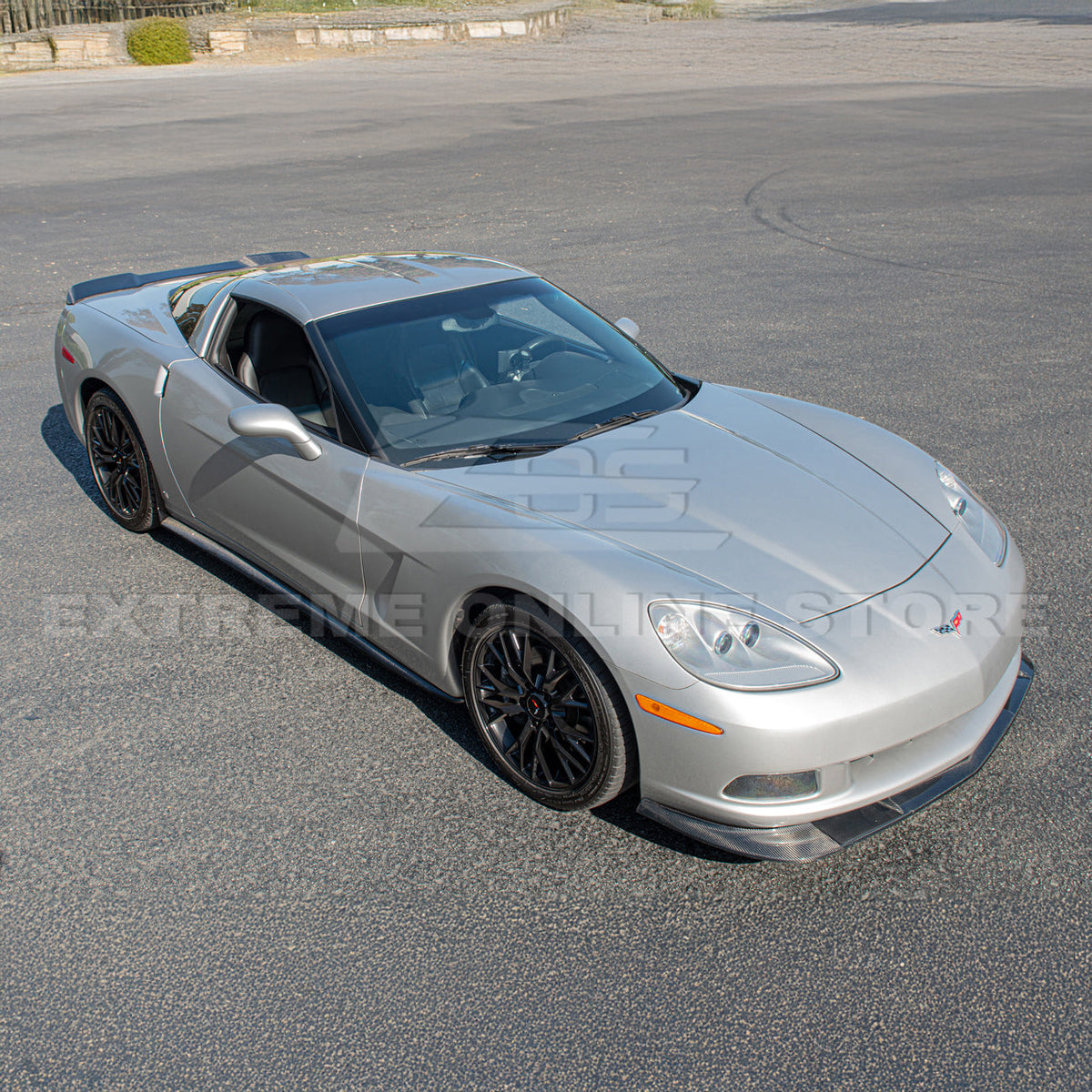 Corvette C6 Base Model Extended Front Splitter Lip Side Skirts Rocker Panels image 53