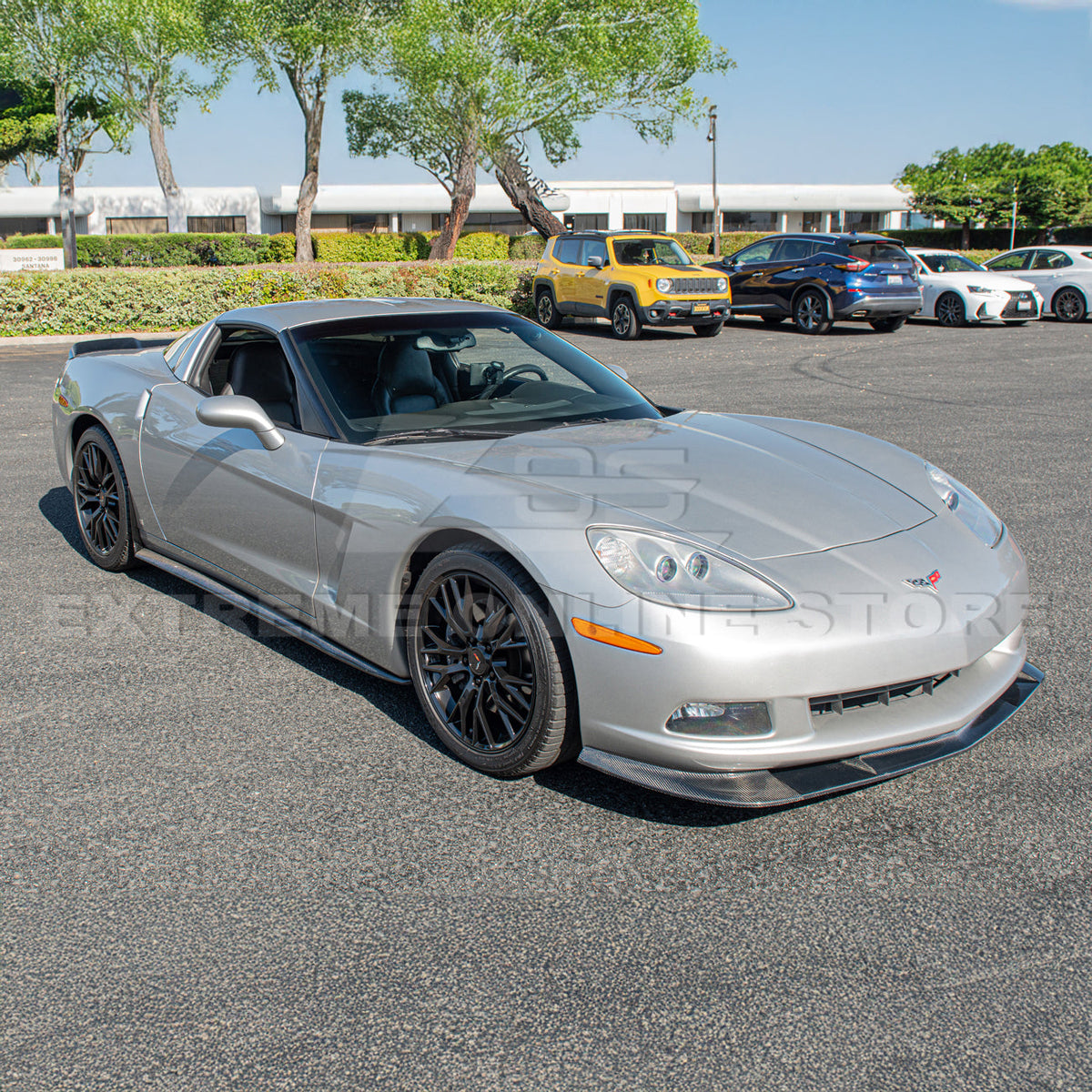 Corvette C6 Base Model Extended Front Splitter Lip Side Skirts Rocker Panels image 54
