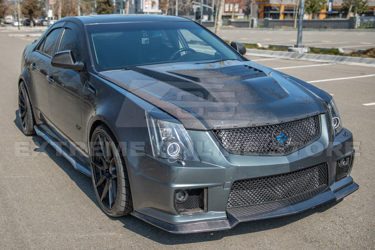 2009-15 Cadillac CTS-V Carbon Fiber Middle Vented Front Bumper Hood image 4