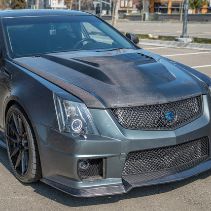 2009-15 Cadillac CTS-V Carbon Fiber Middle Vented Front Bumper Hood image 3