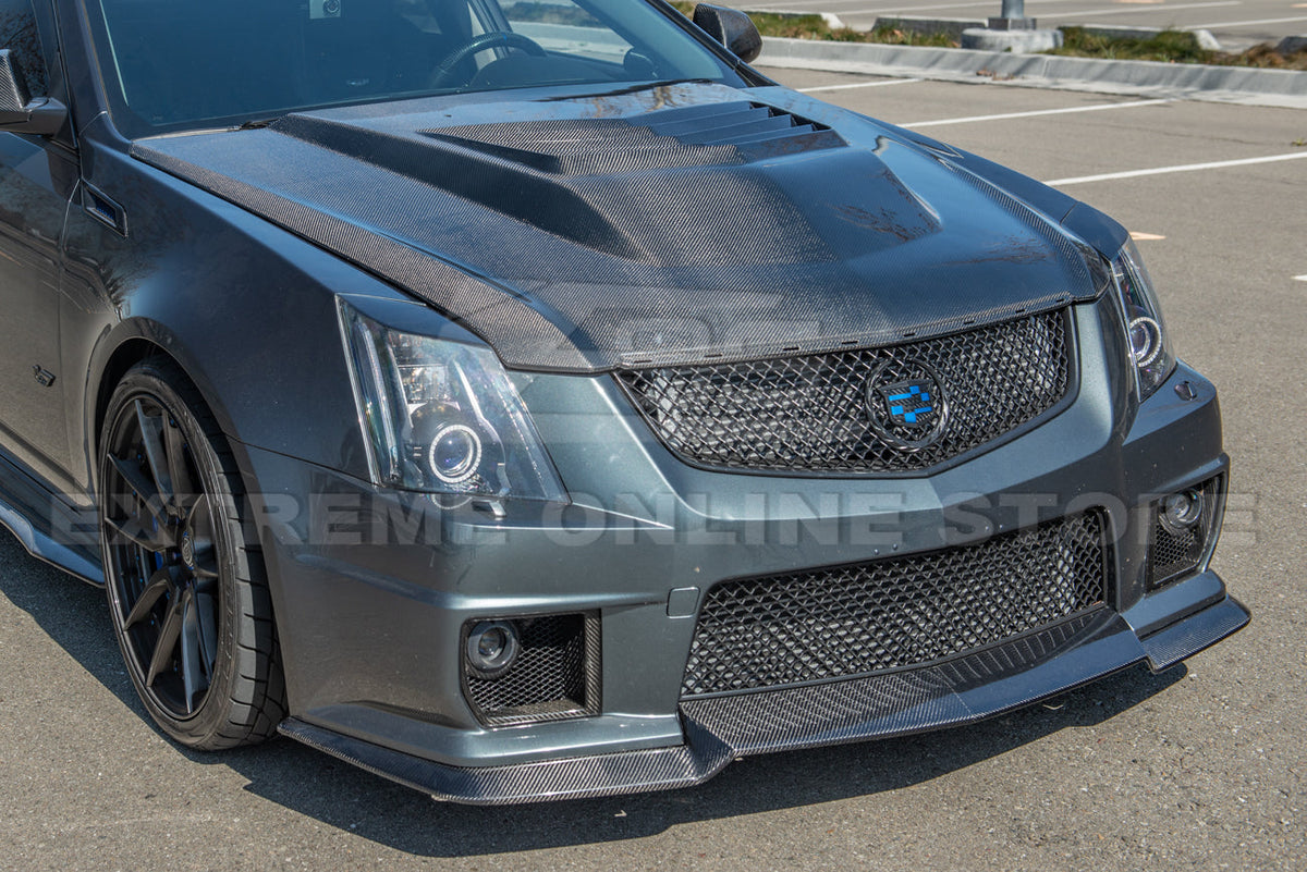 2009-15 Cadillac CTS-V Carbon Fiber Middle Vented Front Bumper Hood image 8
