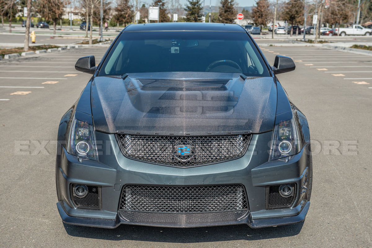 2009-15 Cadillac CTS-V Carbon Fiber Middle Vented Front Bumper Hood image 9