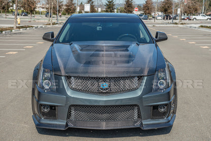 2009-15 Cadillac CTS-V Carbon Fiber Middle Vented Front Bumper Hood image 9