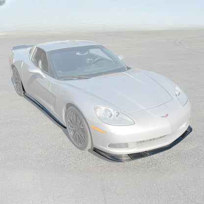 Corvette C6 Base Model Extended Front Splitter Lip Side Skirts Rocker Panels image 3