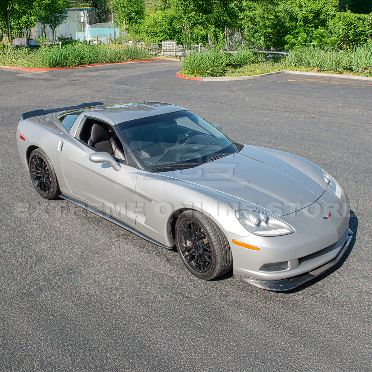 Corvette C6 Base Model Extended Front Splitter Lip Side Skirts Rocker Panels image 55