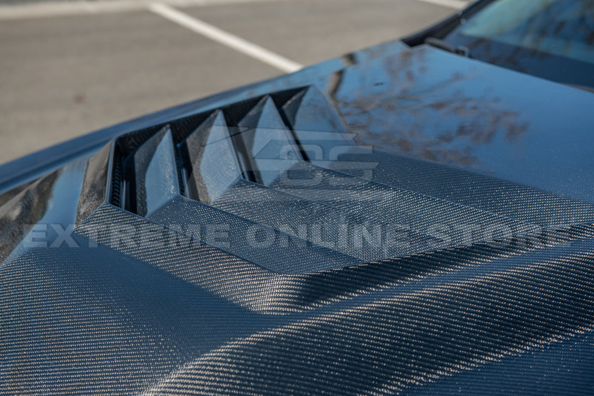 2009-15 Cadillac CTS-V Carbon Fiber Middle Vented Front Bumper Hood image 10