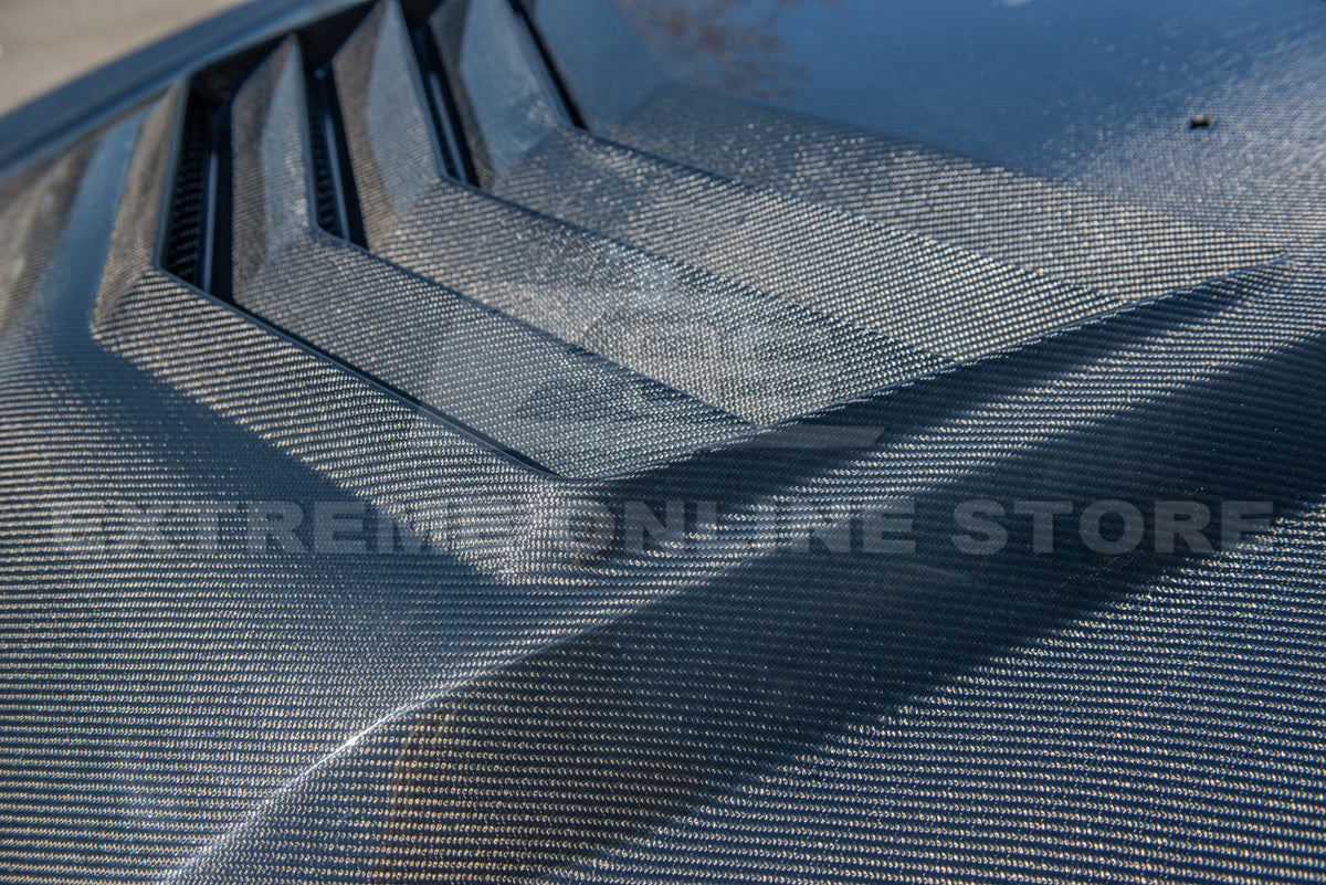 2009-15 Cadillac CTS-V Carbon Fiber Middle Vented Front Bumper Hood image 6
