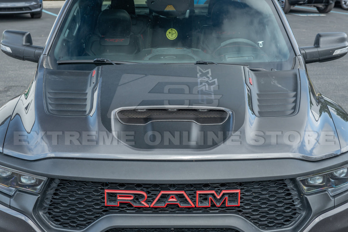 2019-Up Ram 1500 TRX Carbon Fiber Front Air Intake Hood Scoop image 5
