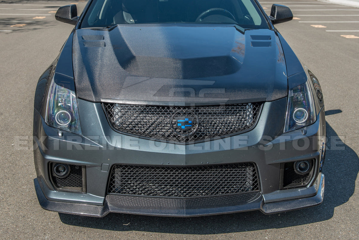 2009-15 Cadillac CTS-V Carbon Fiber Front Bumper Hood image 9