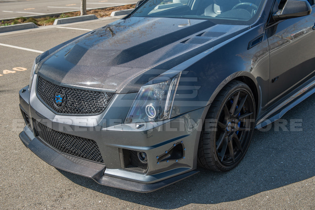 2009-15 Cadillac CTS-V Carbon Fiber Front Bumper Hood image 14
