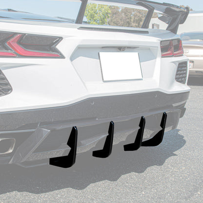Corvette C8 Stingray DRY CARBON FIBEr Add-On Rear Diffuser Fin image 13