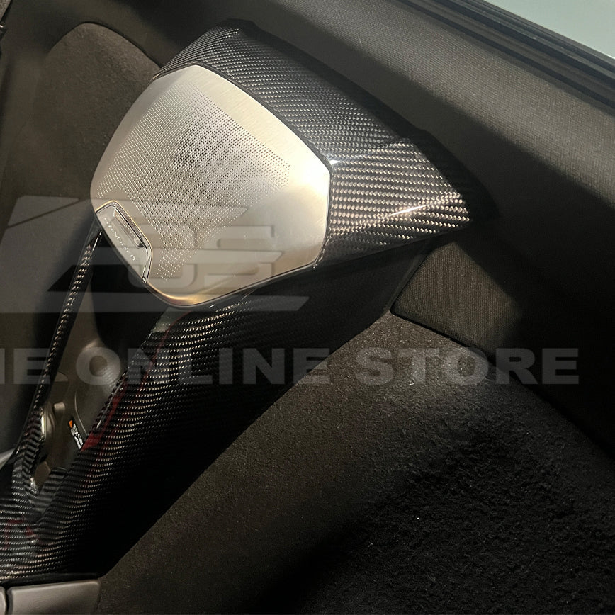 Corvette C8 DRY CARBON FIBER Upper Waterfall Speaker Cover image 11