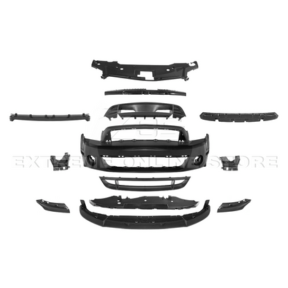 2010-14 Mustang S197 GT500 Style Front Bumper Cover Upper Lower Grille Lip image 8