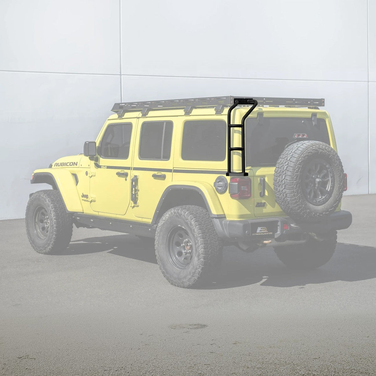 2018-Up Jeep Wrangler JL Carbon Steel Black Roof Rack Side Access Ladder image 1