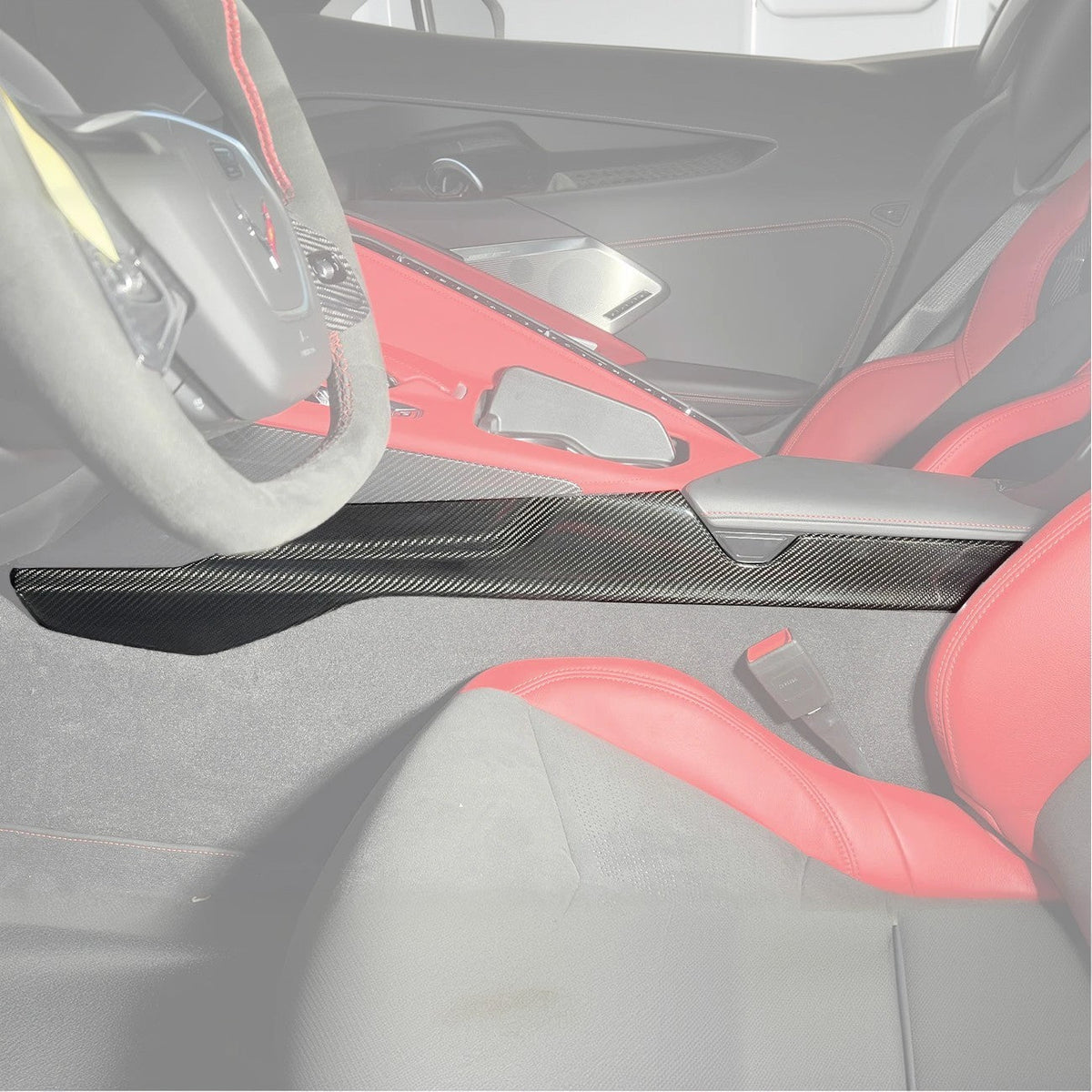 Corvette C8 DRY CARBON FIBER Center Console Side Panel Cover image 4
