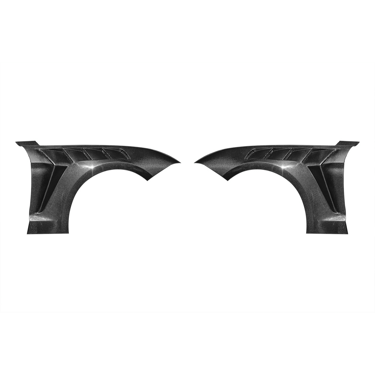 2018-23 Ford Mustang S550 | GTD Style Primed Black Front Side Vented Fenders image 2