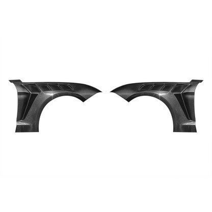 2018-23 Ford Mustang S550 | GTD Style Primed Black Front Side Vented Fenders image 2