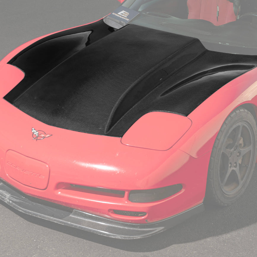 Corvette C5 Front Cow Vented Hood Cover image 2