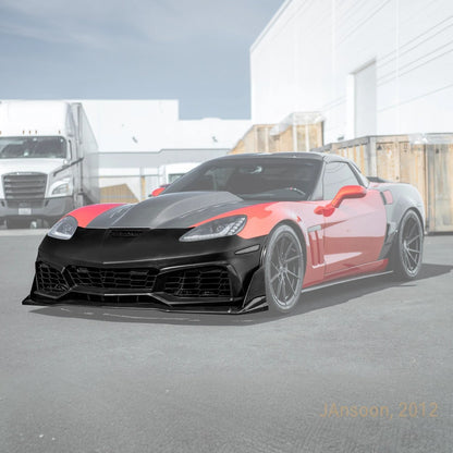 2005-13 Corvette C6 Z06 | C7 ZR1 Style Primed Front Bumper Replacement Cover image 1