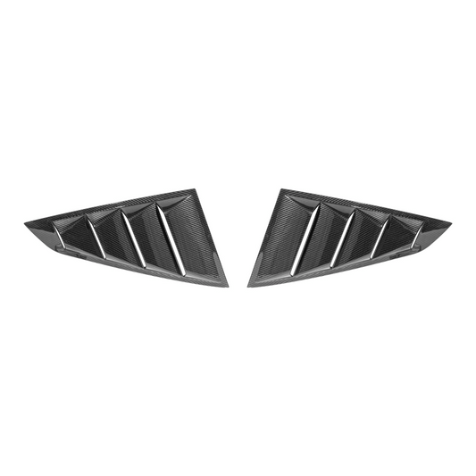 2024-Up Ford Mustang Carbon Fiber Side Quarter Window Louver Sun Shade Cover image 1