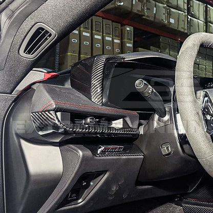 Corvette C8 DRY CARBON FIBER Upper Dashboard Instrument Side Panel Cover image 6