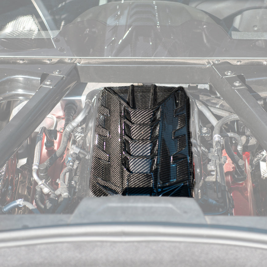 2020-Up Corvette C8 DRY CARBON FIBER LT2 Rear Engine Cover image 1