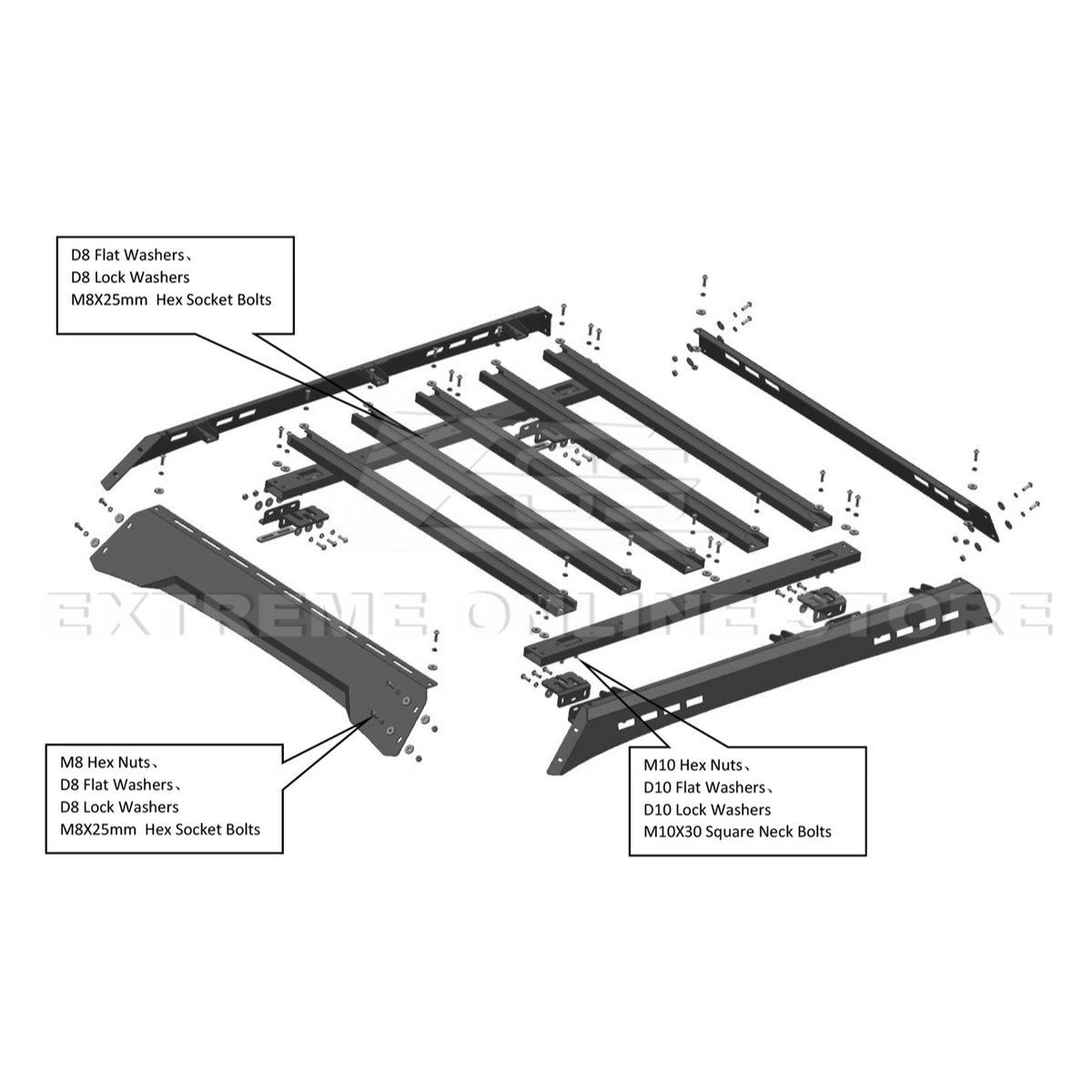 2024-Up Toyota Tacoma Top Roof Rack Cargo Carrier image 38