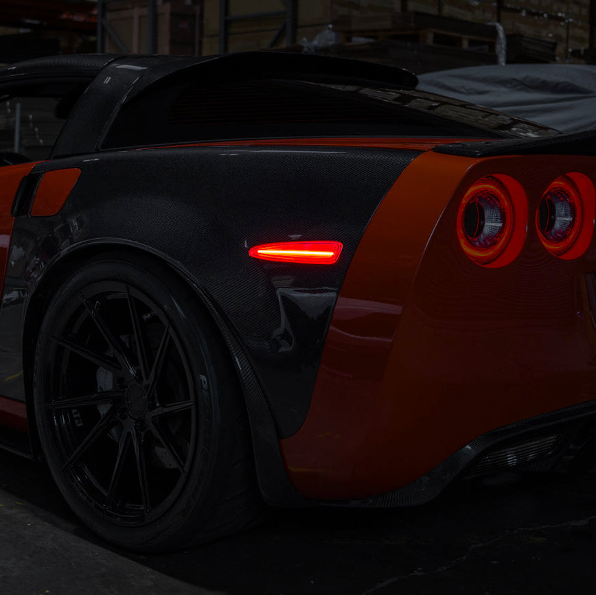 Corvette C6 Rear Red Light LED Side Markers Pair image 1