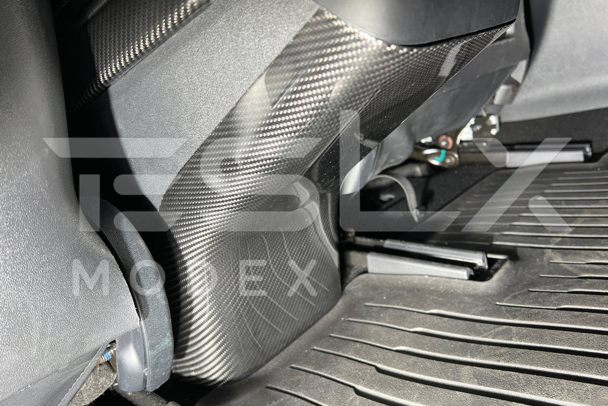 2020-23 Tesla Model 3 20-24 Y Carbon Fiber Interior Rear Anti-Kick Plate Cover image 5