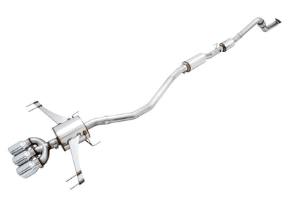 AWE Touring Edition Exhaust for FK8 Civic Type R (includes Front Pipe and DualPhase Mid Pipe) - Triple Chrome Silver Tips image 1