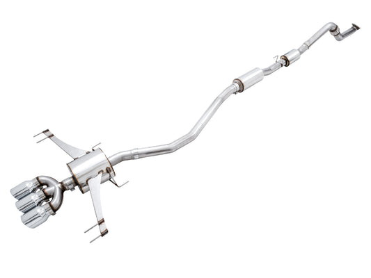 AWE Touring Edition Exhaust for FK8 Civic Type R (includes Front Pipe and DualPhase Mid Pipe) - Triple Chrome Silver Tips image 1