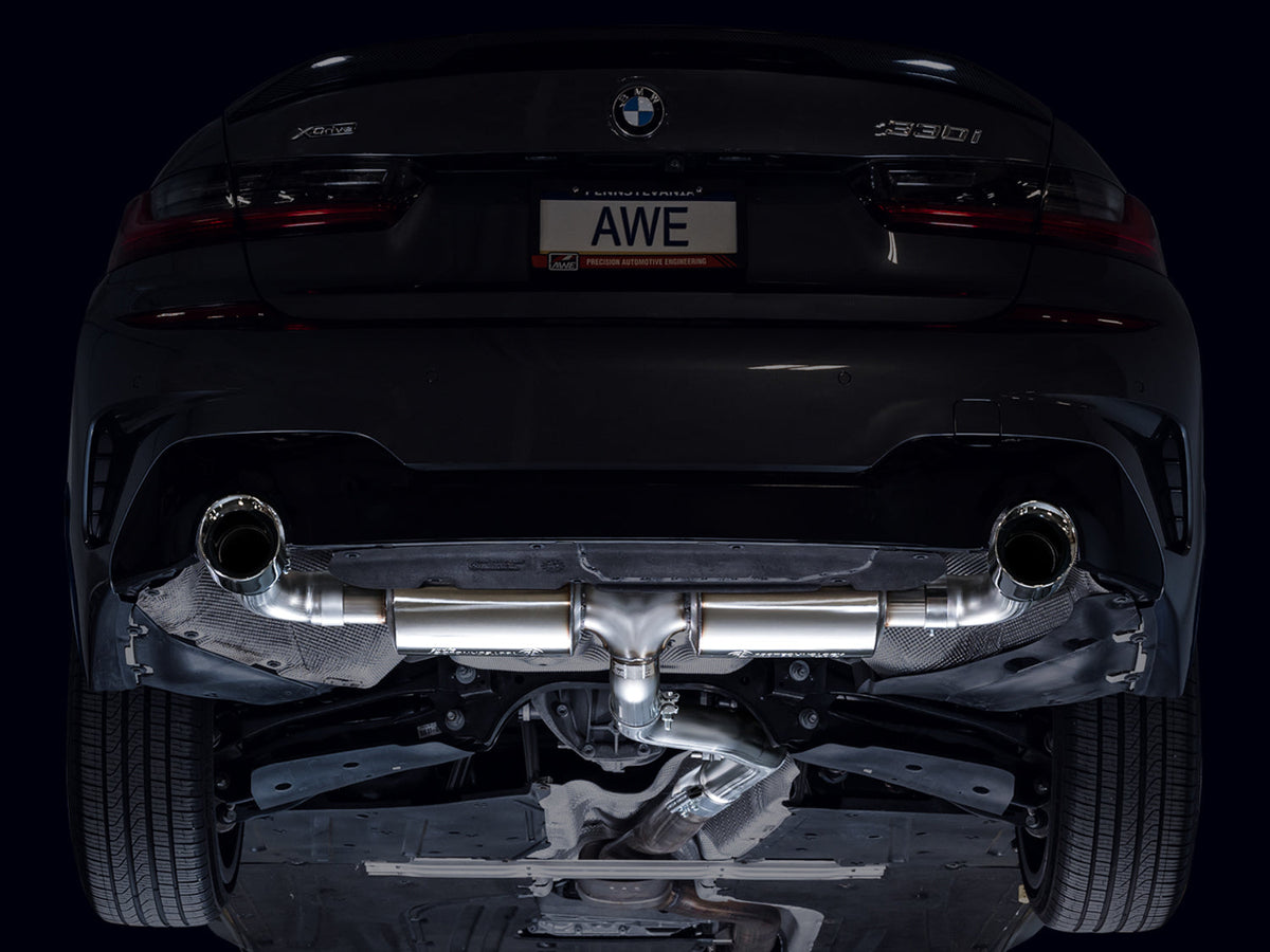 AWE Touring Edition Axle Back Exhaust for BMW G2X 330i/430i - Chrome Silver image 7
