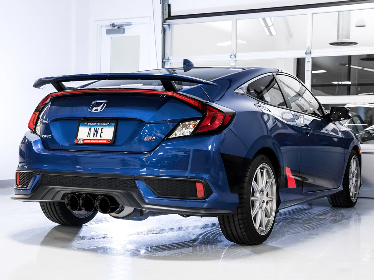 AWE Touring Edition Exhaust for 10th Gen Civic Si Coupe / Sedan (includes Front Pipe) - Dual Diamond Black Tips image 3