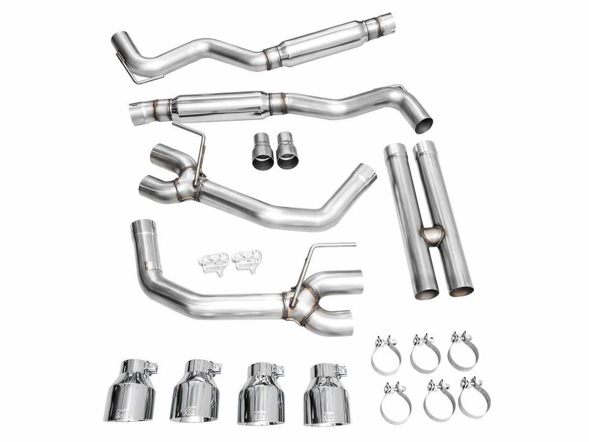 AWE Track Edition Exhaust for S650 Ford Mustang Dark Horse - Quad Chrome Silver Tips image 15
