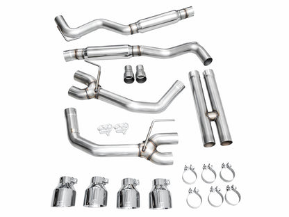 AWE Track Edition Exhaust for S650 Ford Mustang Dark Horse - Quad Chrome Silver Tips image 15
