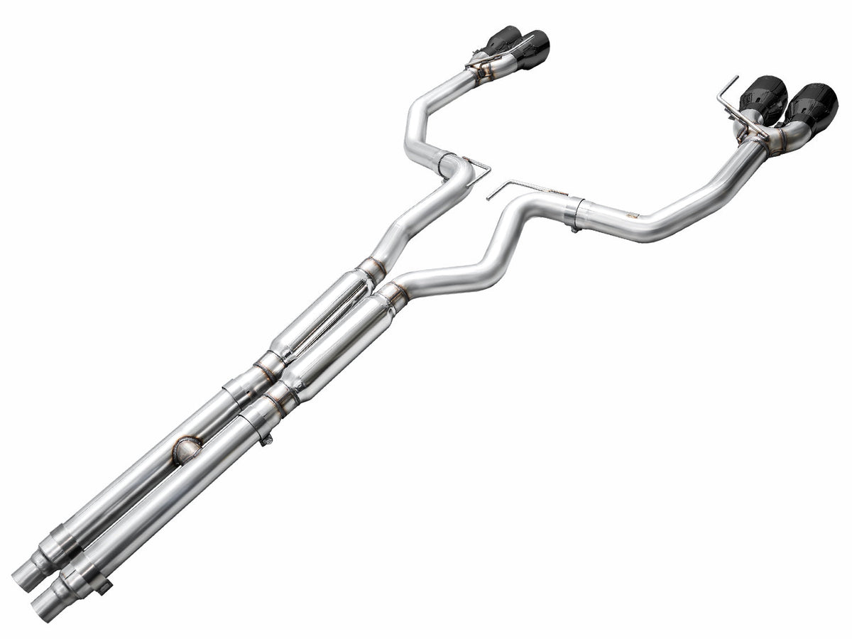 AWE Track Edition Exhaust for S650 Ford Mustang GT Fastback - Quad Diamond Black Tips image 12