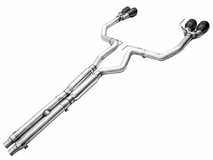 AWE Track Edition Exhaust for S650 Ford Mustang GT Fastback - Quad Diamond Black Tips image 12