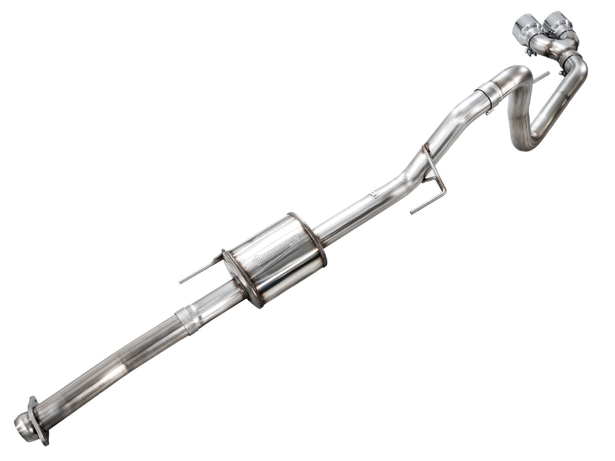 AWE 0FG Dual Side Exit Exhaust for Ford F-150 Regular Cab - 4.5 Chrome Silver Tips image 11