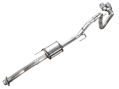 AWE 0FG Dual Side Exit Exhaust for Ford F-150 Regular Cab - 4.5 Chrome Silver Tips image 11