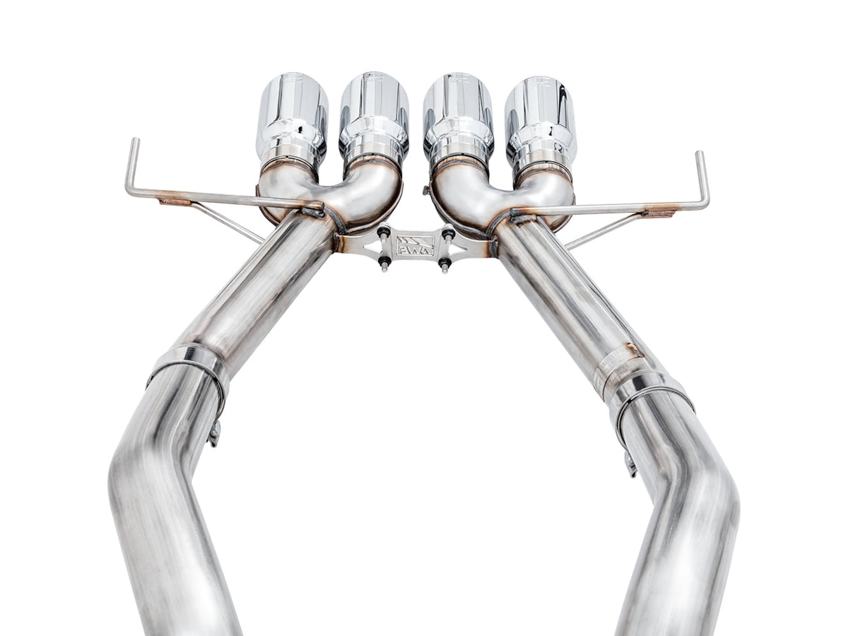 AWE Track Edition Axleback Exhaust for C7 Corvette Stingray / Z51 / Grand Sport / Z06 / ZR1 -- Chrome Silver Tips (includes AWE AFM valve simulators) image 6