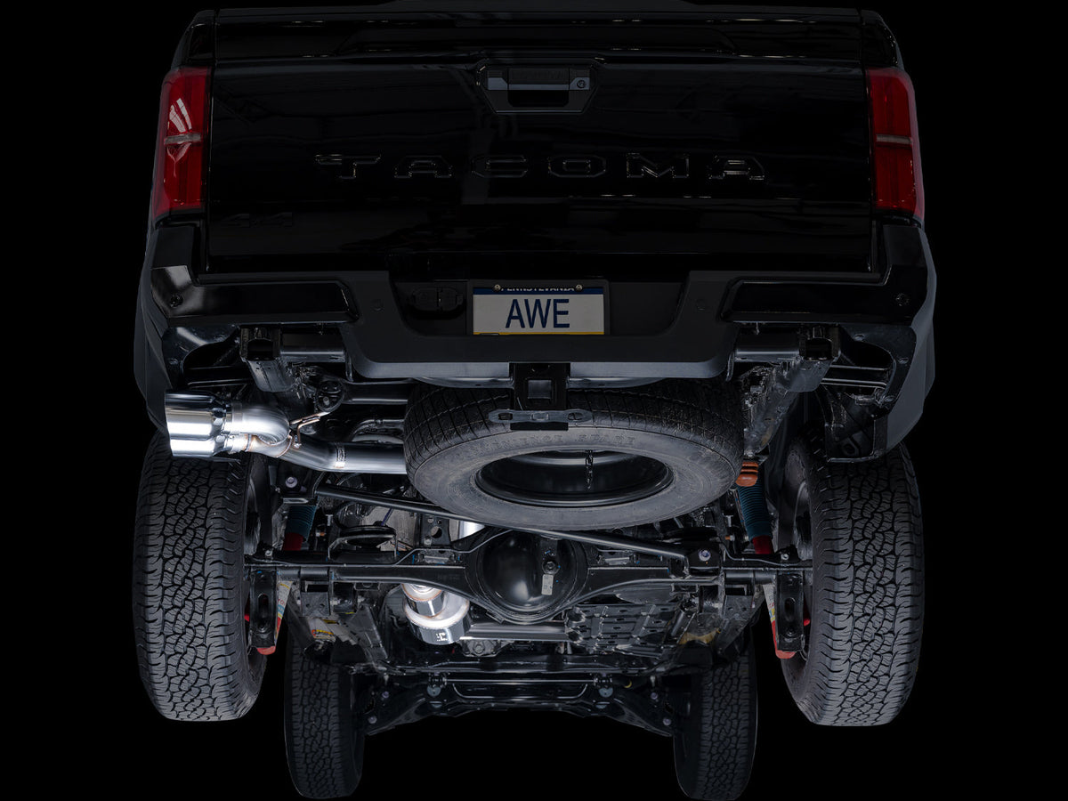 AWE 0FG Exhaust for 4th Gen Toyota Tacoma - Dual Chrome Silver Tips image 7