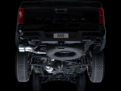 AWE 0FG Exhaust for 4th Gen Toyota Tacoma - Dual Chrome Silver Tips image 7