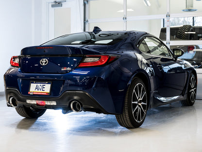 AWE Track Edition Exhaust for Subaru BRZ / Toyota GR86 / Toyota 86 / Scion FR-S - Chrome Silver Tips image 2