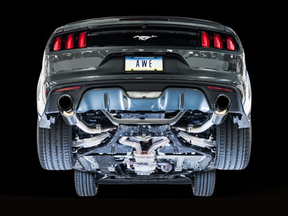 AWE Touring Edition Axle-back Exhaust for S550 Mustang EcoBoost - Diamond Black Tips image 4