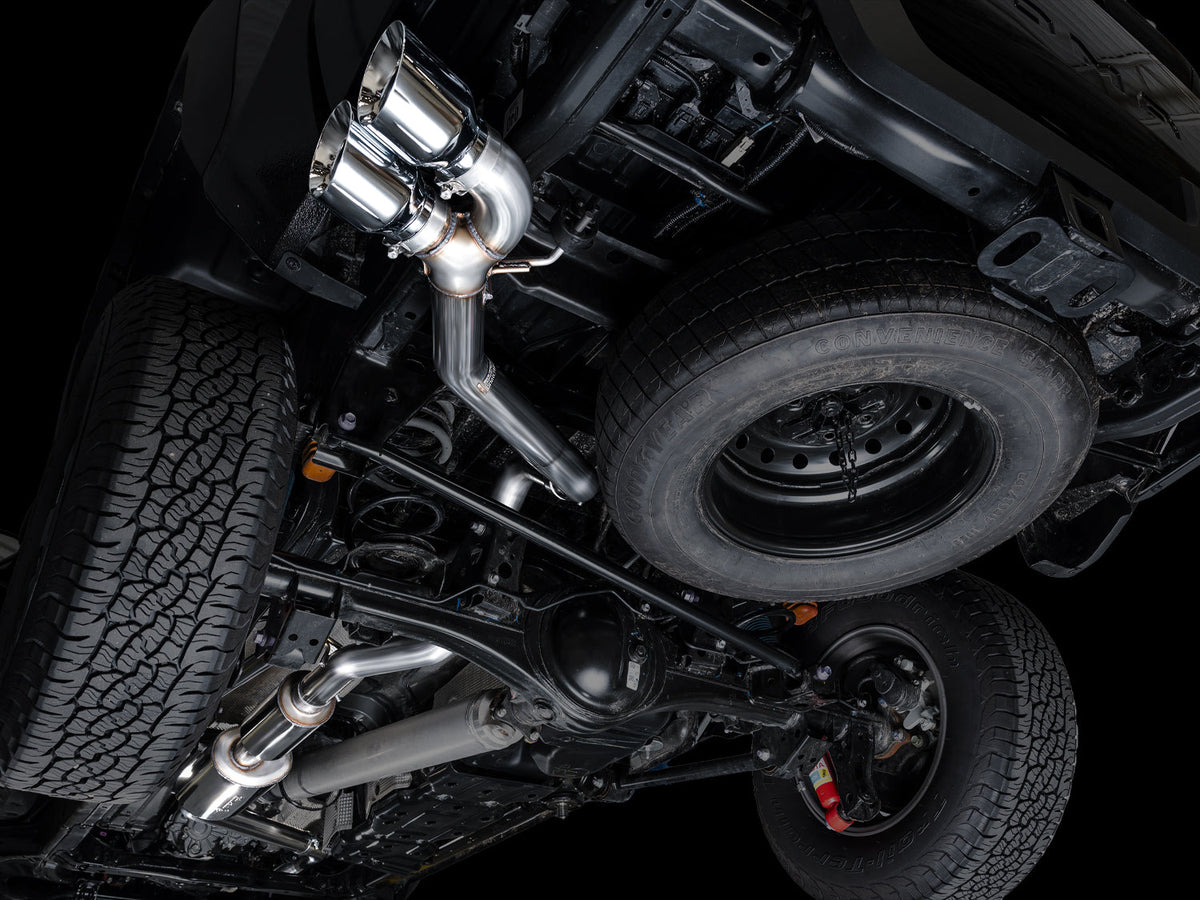 AWE 0FG Exhaust for 4th Gen Toyota Tacoma - Dual Chrome Silver Tips image 9